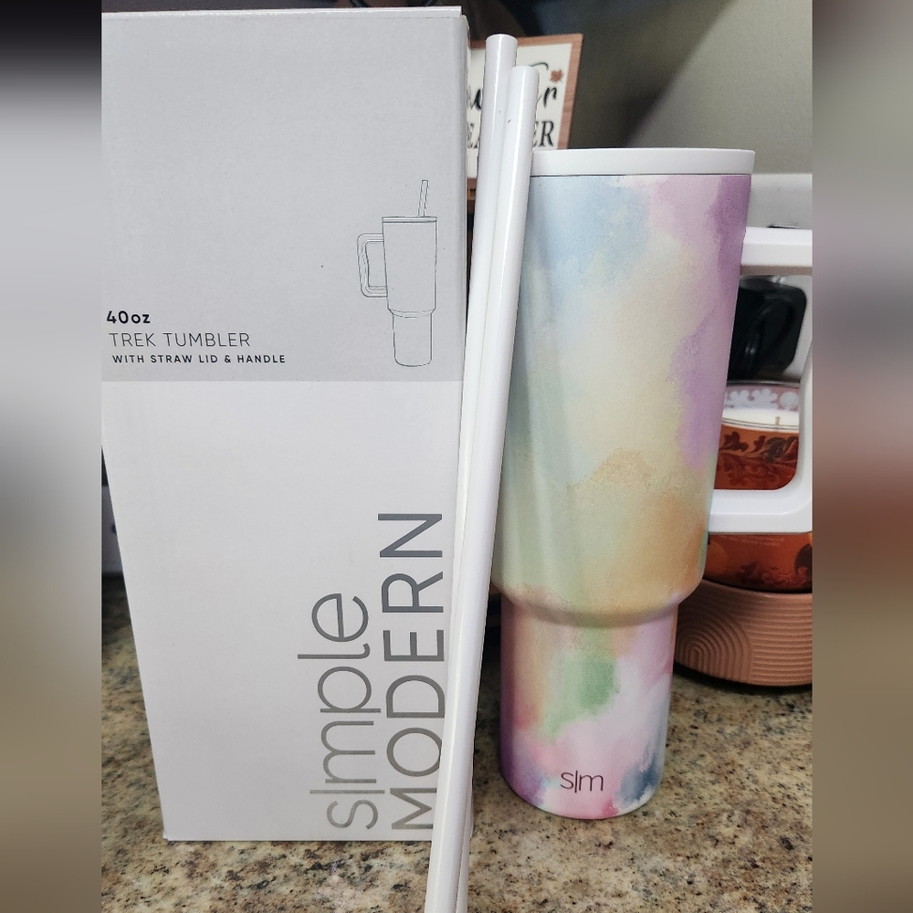 Simple Modern Cotton Candy Tie Dye 40oz Trek Tumbler